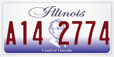 IL license plate A142774