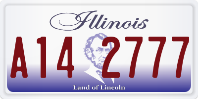 IL license plate A142777