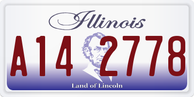 IL license plate A142778
