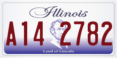 IL license plate A142782
