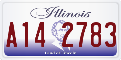IL license plate A142783