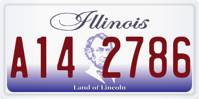 IL license plate A142786