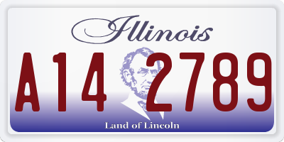IL license plate A142789