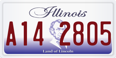 IL license plate A142805