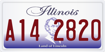 IL license plate A142820