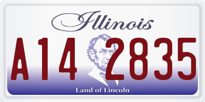 IL license plate A142835