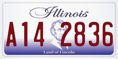 IL license plate A142836