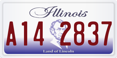 IL license plate A142837