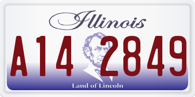 IL license plate A142849