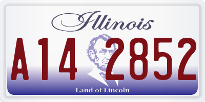 IL license plate A142852