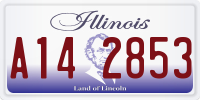 IL license plate A142853