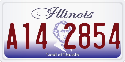 IL license plate A142854