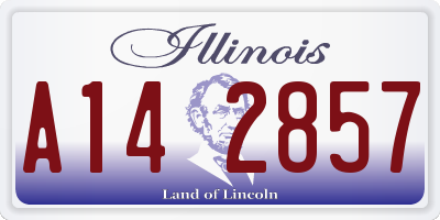 IL license plate A142857