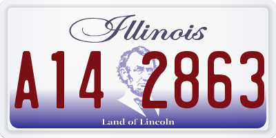 IL license plate A142863