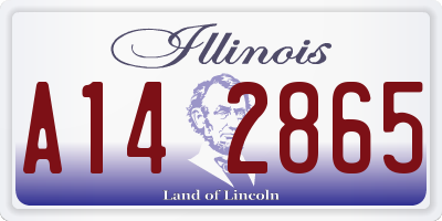 IL license plate A142865