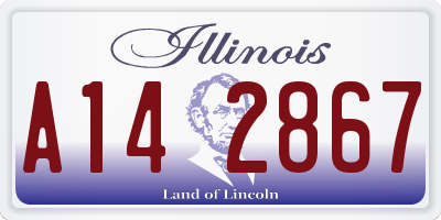 IL license plate A142867
