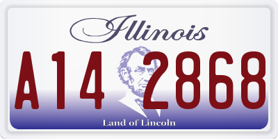 IL license plate A142868