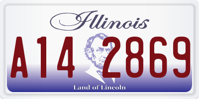 IL license plate A142869