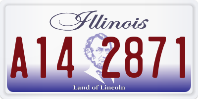 IL license plate A142871