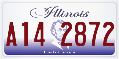 IL license plate A142872