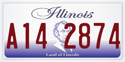 IL license plate A142874