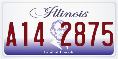 IL license plate A142875
