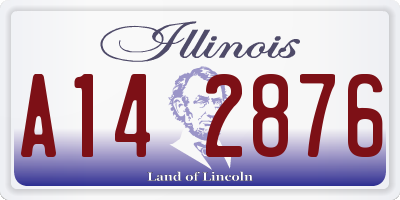 IL license plate A142876