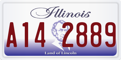 IL license plate A142889