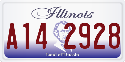 IL license plate A142928