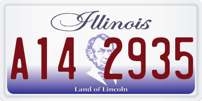 IL license plate A142935