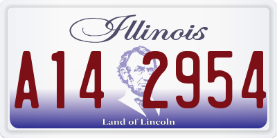 IL license plate A142954