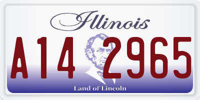 IL license plate A142965