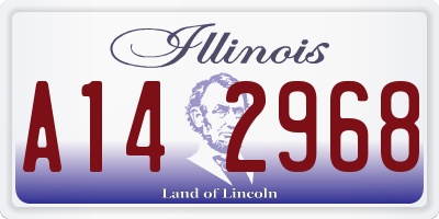 IL license plate A142968