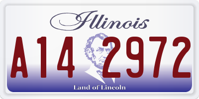 IL license plate A142972