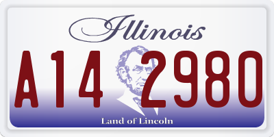 IL license plate A142980