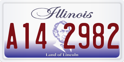 IL license plate A142982