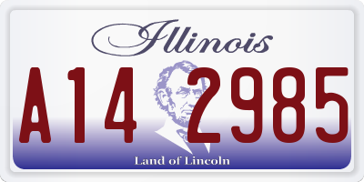 IL license plate A142985