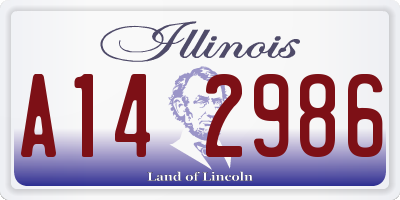 IL license plate A142986
