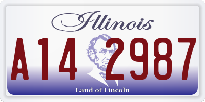 IL license plate A142987