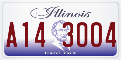 IL license plate A143004