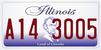 IL license plate A143005
