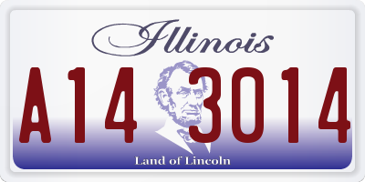 IL license plate A143014