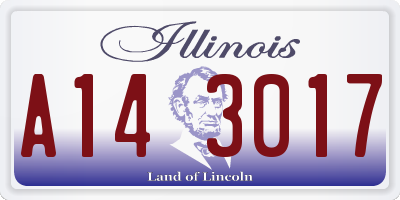 IL license plate A143017
