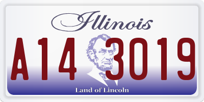 IL license plate A143019