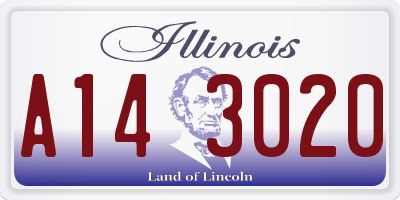 IL license plate A143020