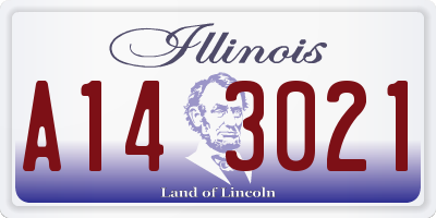 IL license plate A143021