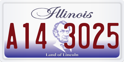 IL license plate A143025