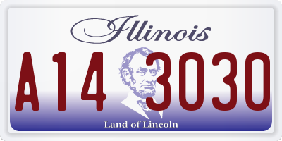 IL license plate A143030