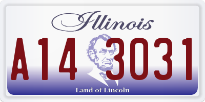 IL license plate A143031