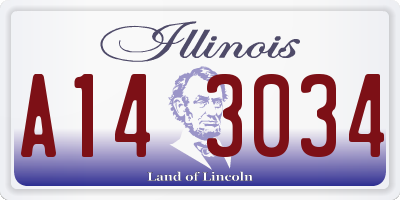IL license plate A143034